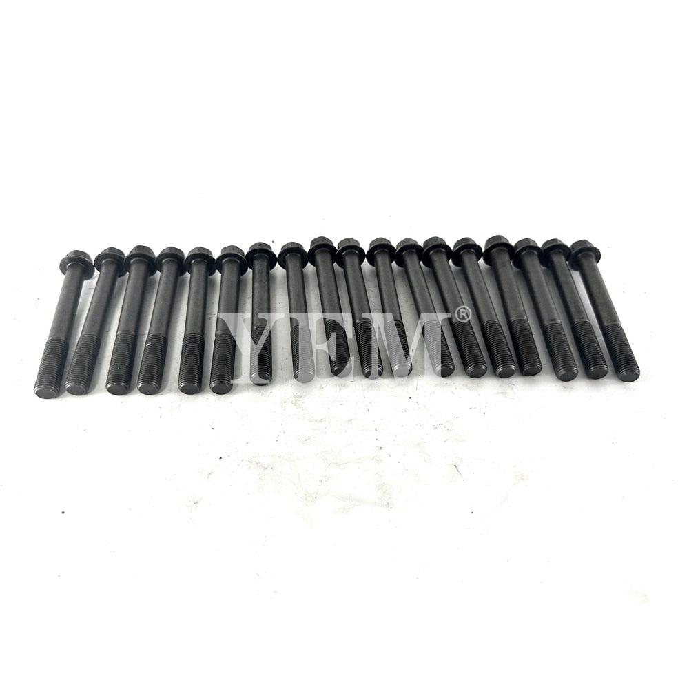 YEM Engine Parts For Kubota V3300 Engine Cylinder Head Bolts (Qty-18) 1C010-03450 For Kubota
