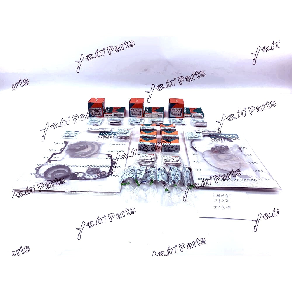 YEM Engine Parts STD Gasket &Piston&Ring &Bearings &Washer &Bushings For Kubota D722 Engine For Kubota