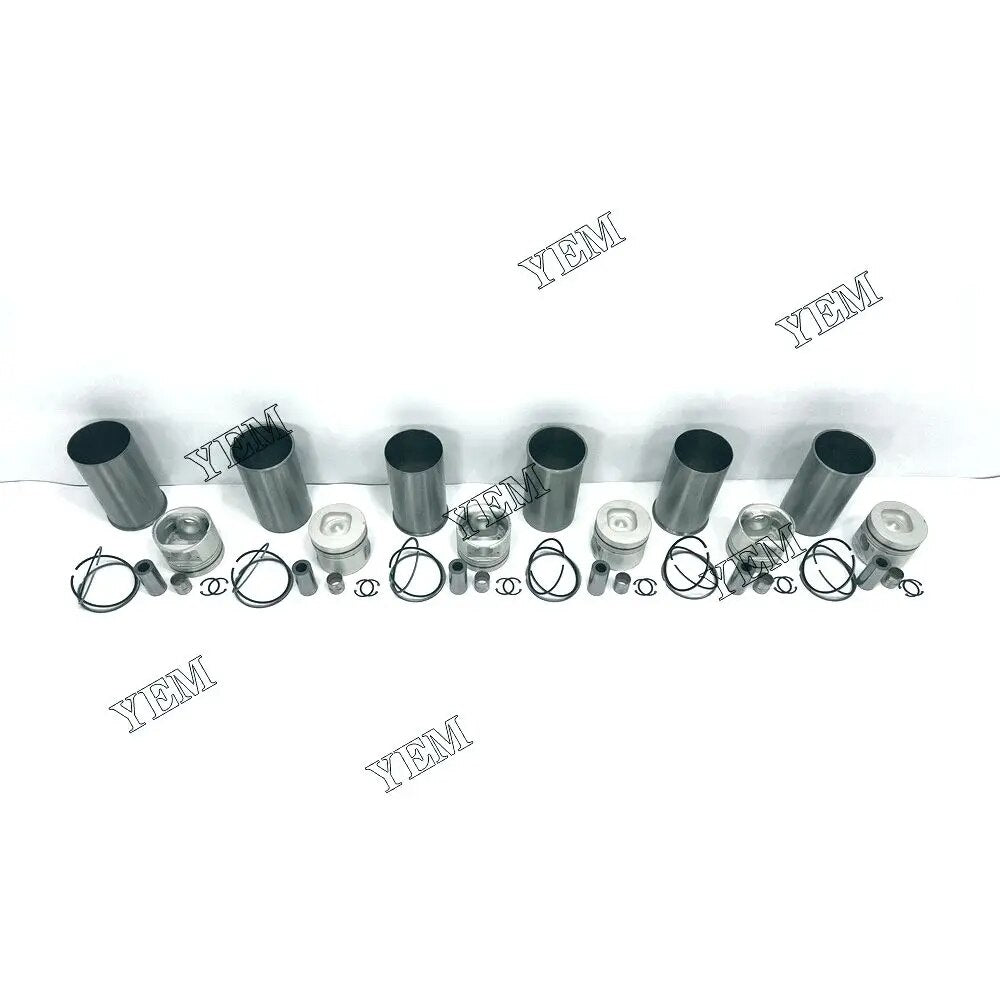 For Isuzu excavator engine 6HE1 Cylinder Liner Kit With Cylinder Liner Piston Rings Set YEMPARTS