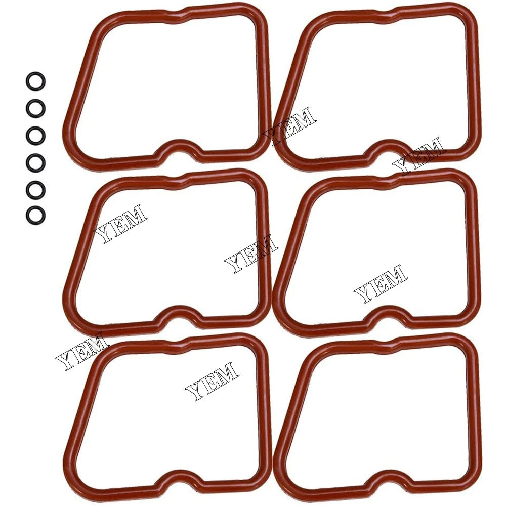 YEM Engine Parts 6X Valve Cover Gaskets 3902666 3910824 For Dodge Cummins 12V 5.9L 6BT 5.9 Engine For Cummins