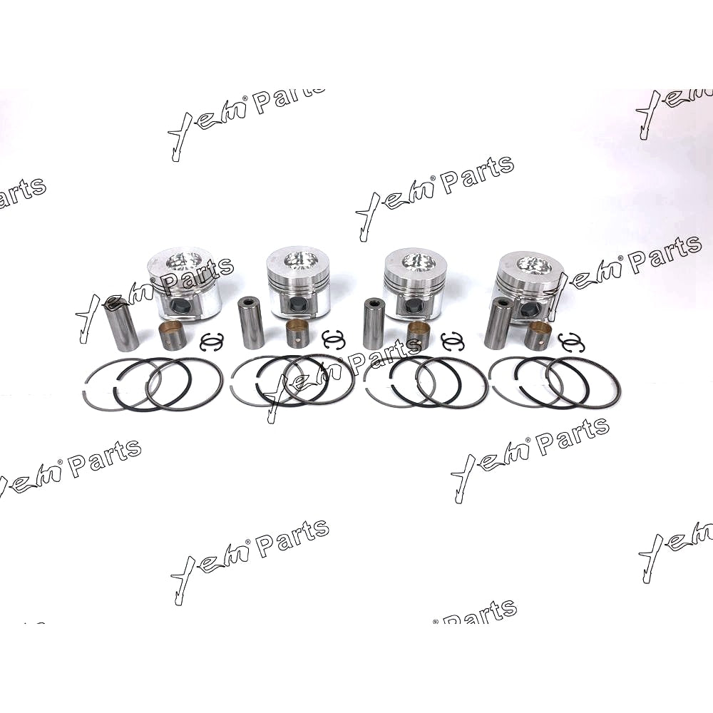 YEM Engine Parts 4 PCS Piston (Clip & Pin) &Rings Fit For Cummins B3.3 Engine Forklift Excavator For Cummins