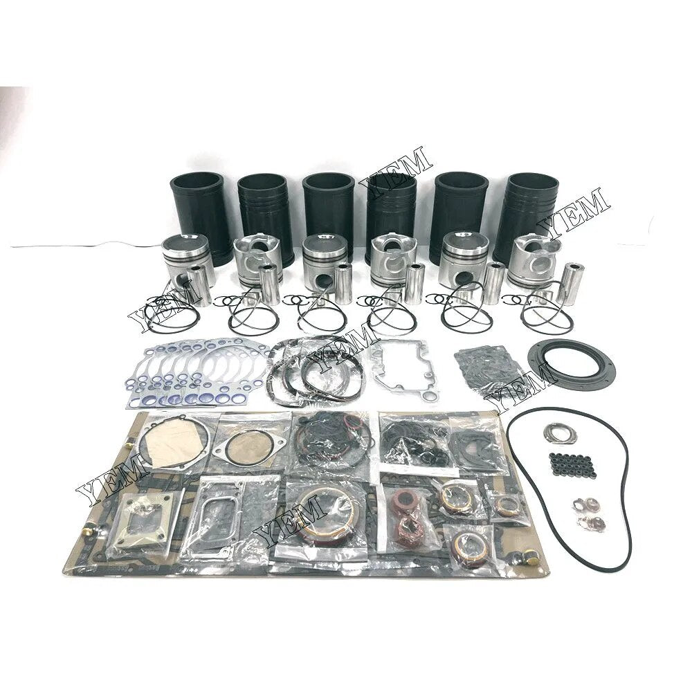 For Cummins excavator engine K19 Rebuild Kit With Liner Piston Rings Full Gasket Kit YEMPARTS