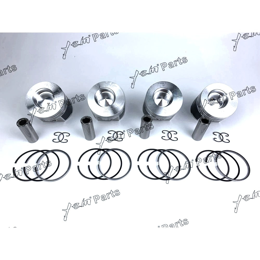 YEM Engine Parts 4 Sets Piston W Rings Oversize 87mm (+0.50mm) For Kubota V2203 Engine For Kubota
