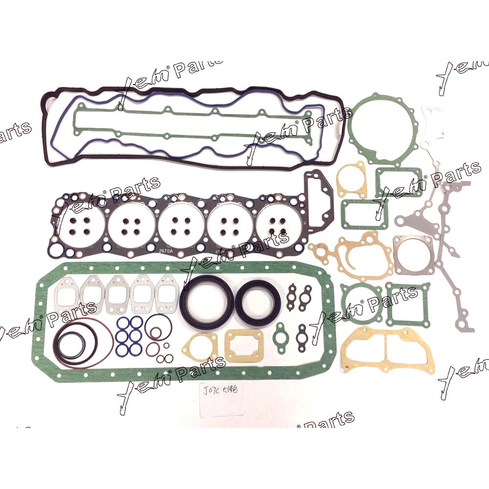 YEM Engine Parts J07E J07ET JO7E full overhaul gasket kit For Hino Engine loader truck excavator For Hino