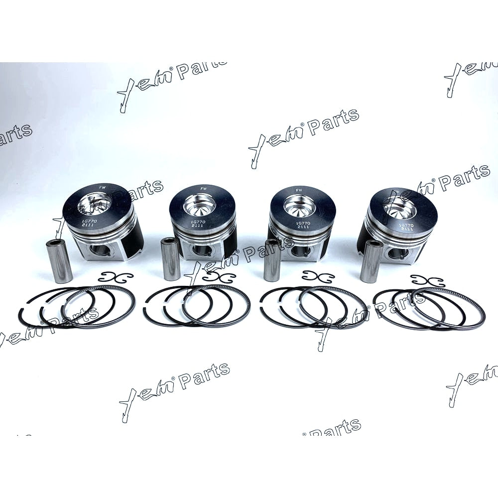 YEM Engine Parts 4 Sets STD Piston Kit & Rings 83mm For Kubota V2003 Engine For Kubota
