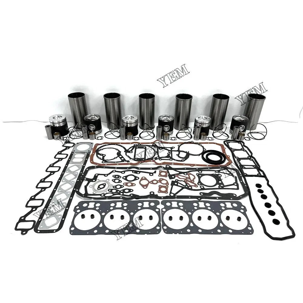 For Doosan excavator engine DE12T Rebuild Kit With Liner Piston Rings Full Gasket Kit YEMPARTS