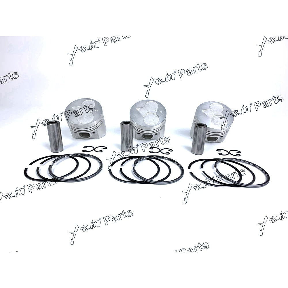 YEM Engine Parts 3 Sets STD Piston + Ring Kit 67mm For KUBOTA D722 D722EBH D722B Engine For Kubota