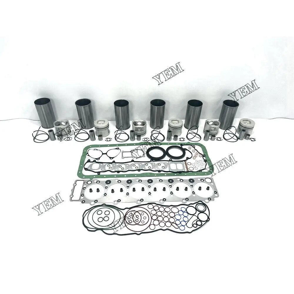 For Isuzu excavator engine 6HE1 Rebuild Kit With Liner Piston Rings Full Gasket Kit YEMPARTS