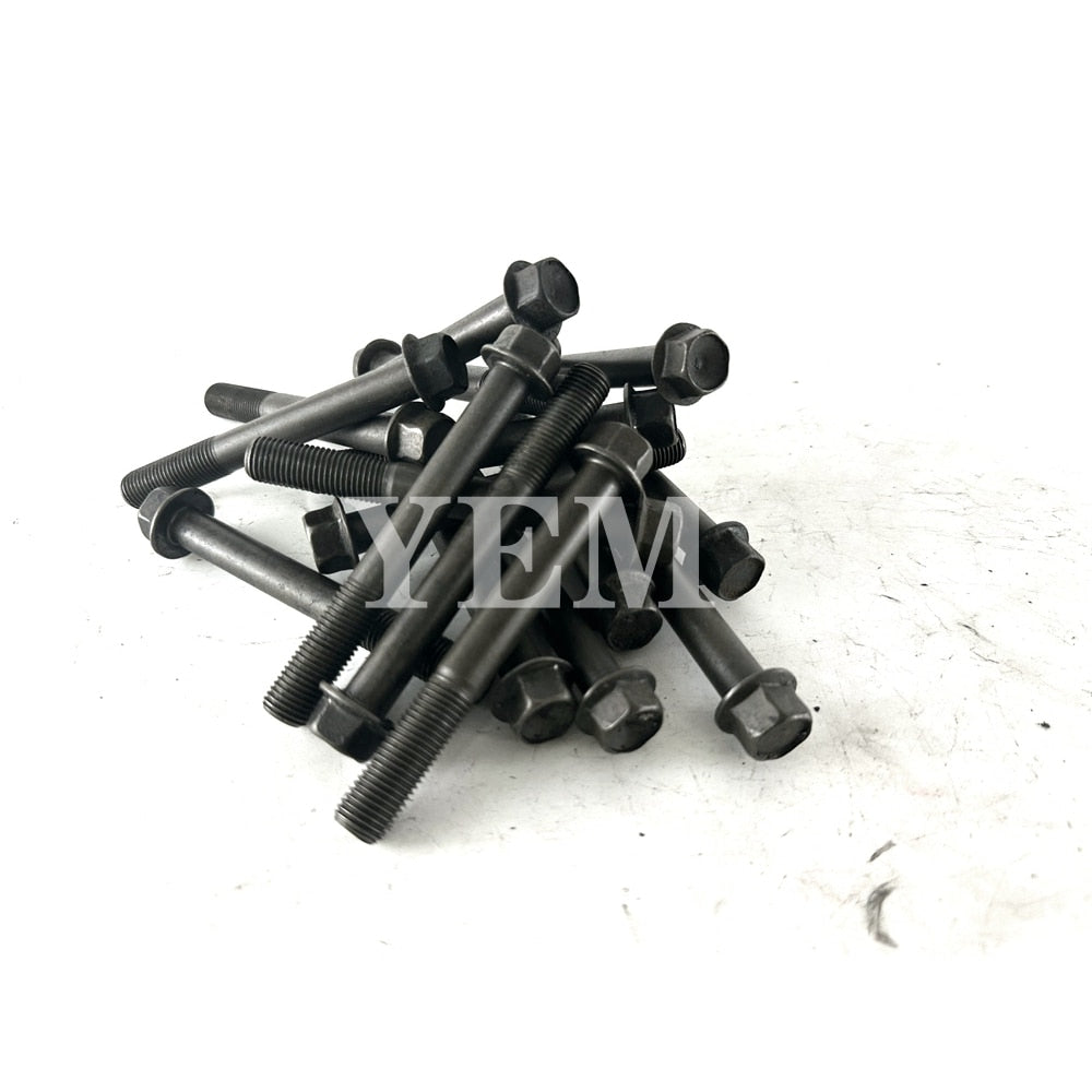 YEM Engine Parts For Kubota V3300 Engine Cylinder Head Bolts (Qty-18) 1C010-03450 For Kubota