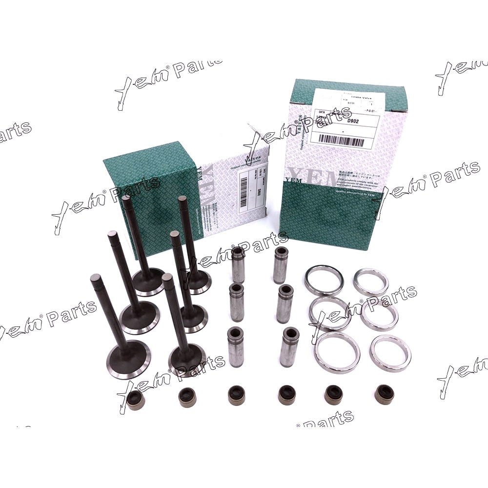 YEM Engine Parts 1 Set Valve Guide Seat Intake Valve & Exhaust Valve For Kubota D902 Engine For Kubota