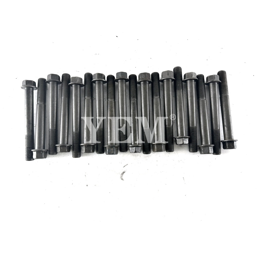 YEM Engine Parts For Kubota V3300 Engine Cylinder Head Bolts (Qty-18) 1C010-03450 For Kubota