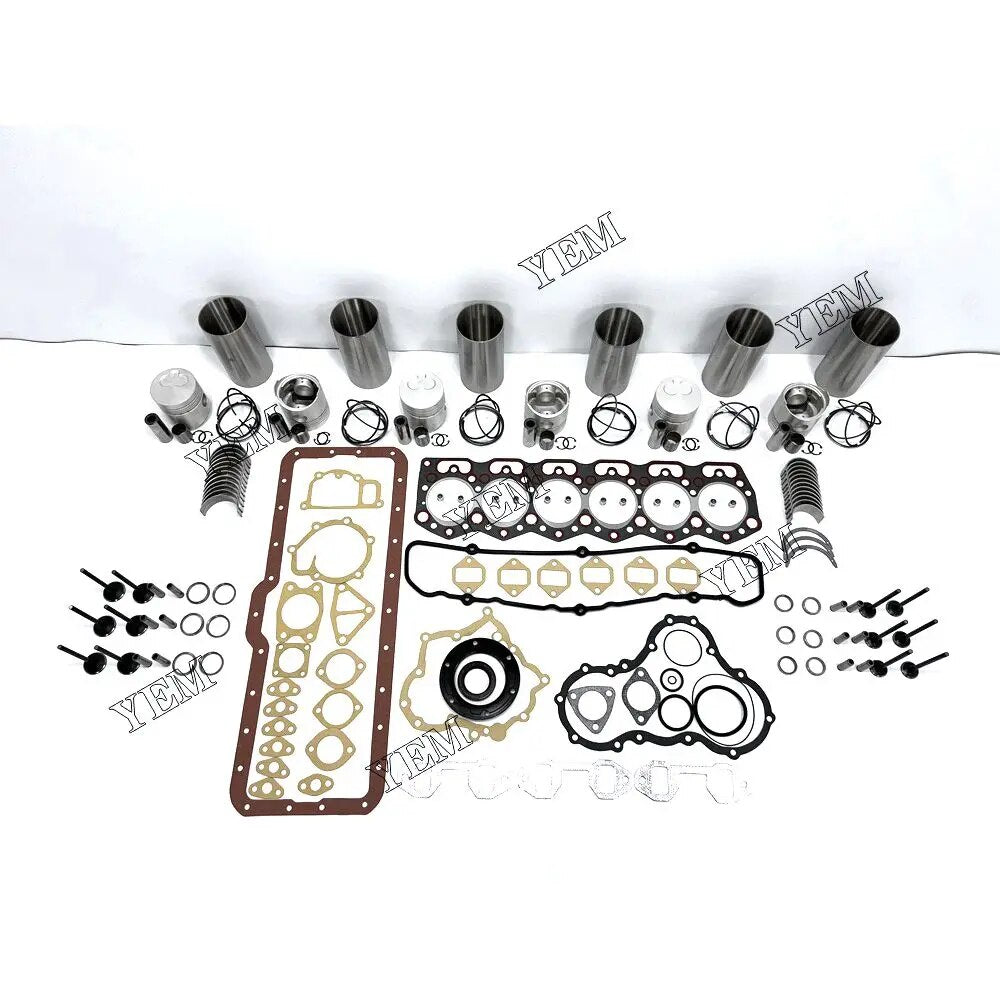 For Mitsubishi excavator engine 6DR5 Engine Cylinder Liner Kit With Full Gasket Kit Engine Bearings Set Valves YEMPARTS