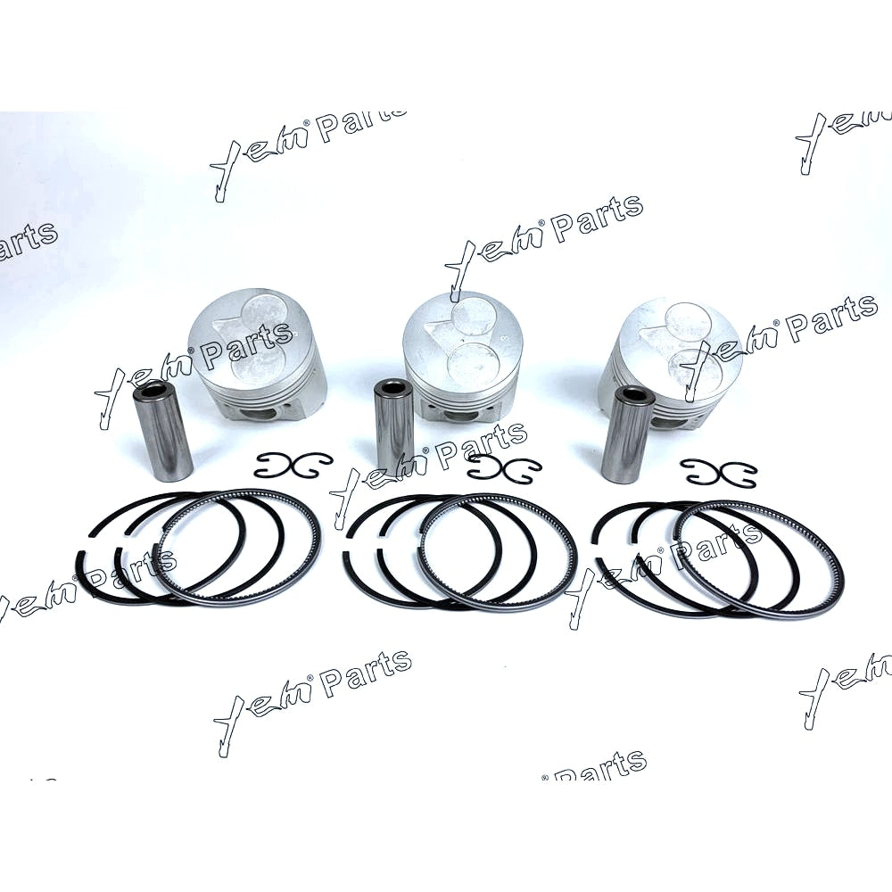 YEM Engine Parts 3 Sets STD Piston + Ring Kit 67mm For KUBOTA D722 D72