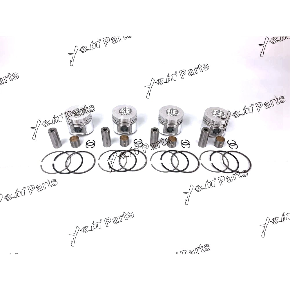 YEM Engine Parts 4 PCS Piston (Clip & Pin) &Rings Fit For Cummins B3.3 Engine Forklift Excavator For Cummins