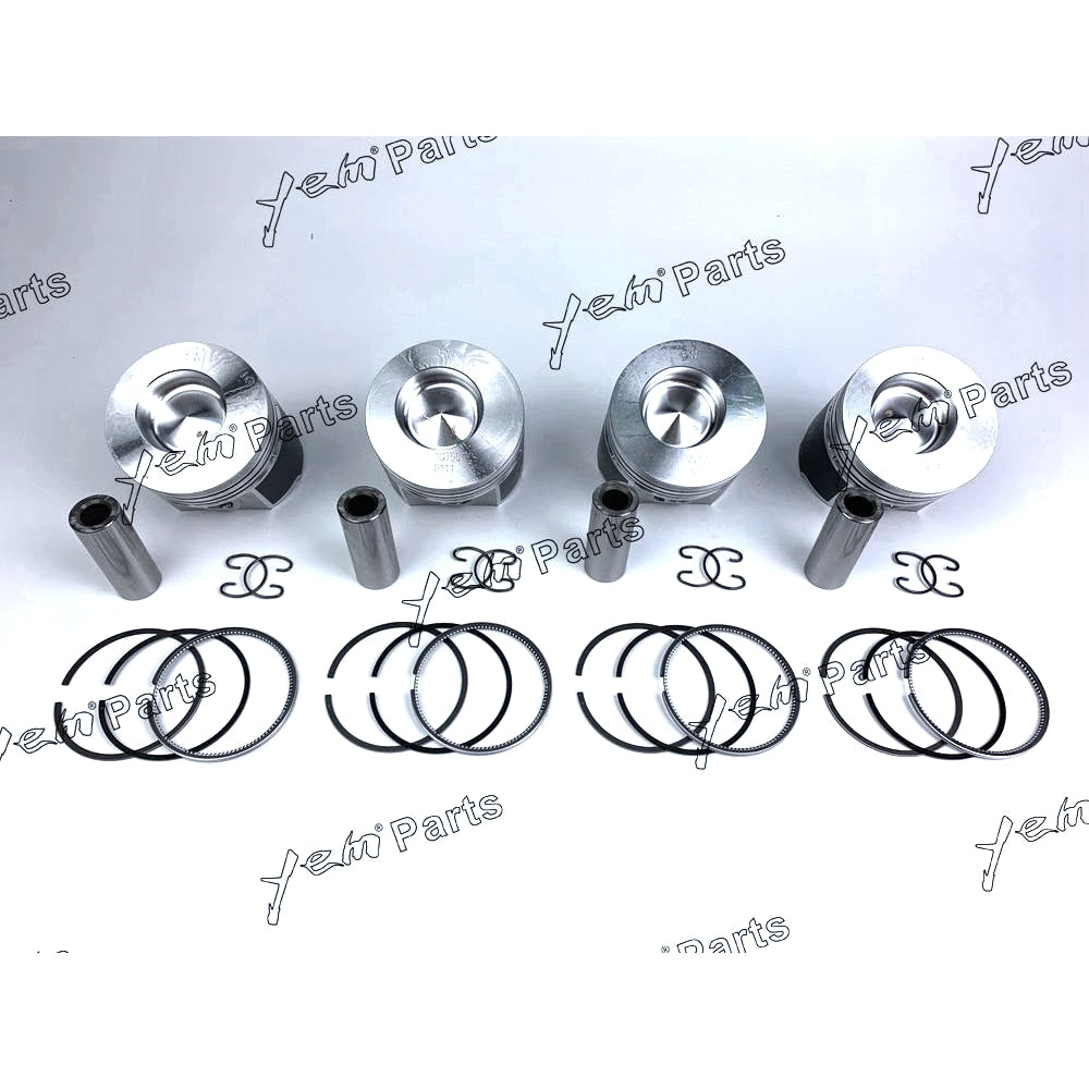 YEM Engine Parts 4 Sets Piston W Rings Oversize 87mm (+0.50mm) For Kubota V2203 Engine For Kubota