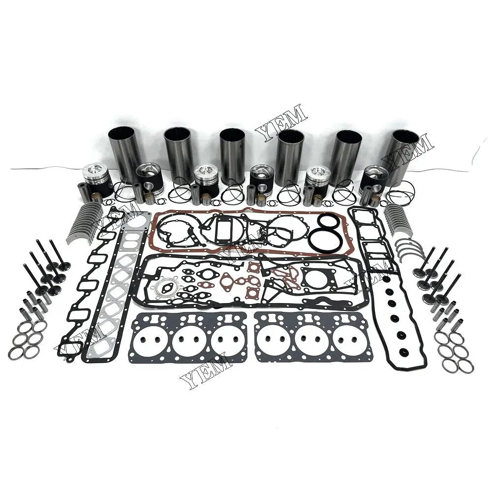 For Doosan excavator engine DE12T Engine Cylinder Liner Kit With Full Gasket Kit Engine Bearings Set Valves YEMPARTS