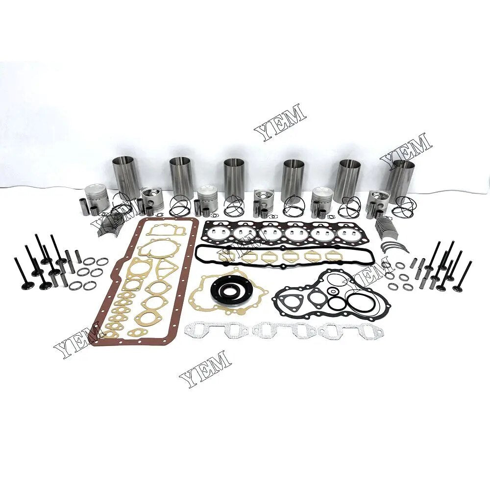 For Mitsubishi excavator engine 6DR5 Engine Cylinder Liner Kit With Full Gasket Kit Engine Bearings Set Valves YEMPARTS