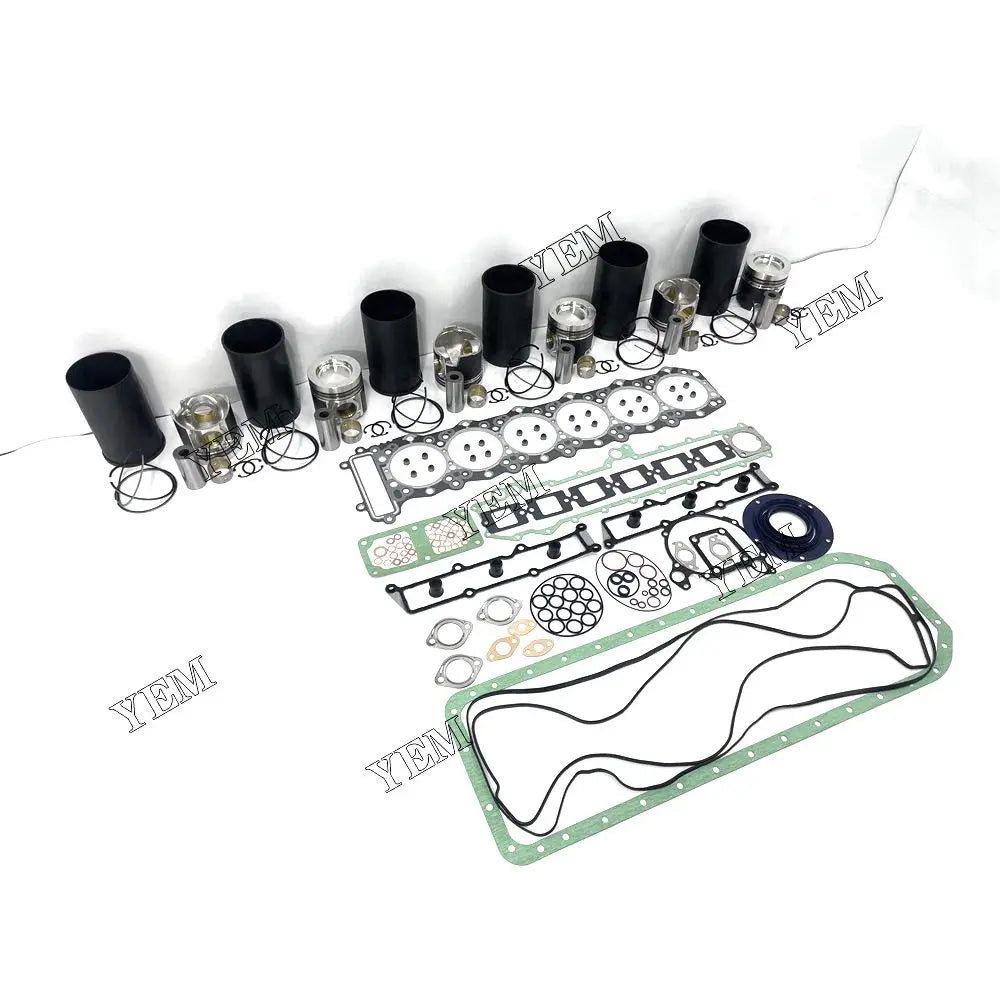 competitive price Engine Liner Kit With Full Gasket Set For Mitsubishi 6M60 excavator engine part YEMPARTS