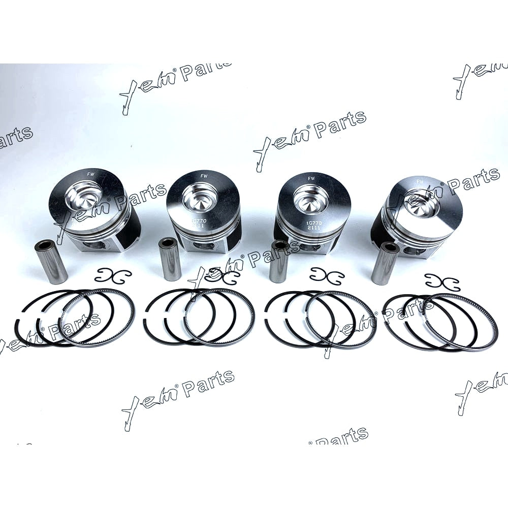 YEM Engine Parts 4 Sets STD Piston Kit & Rings 83mm For Kubota V2003 Engine For Kubota