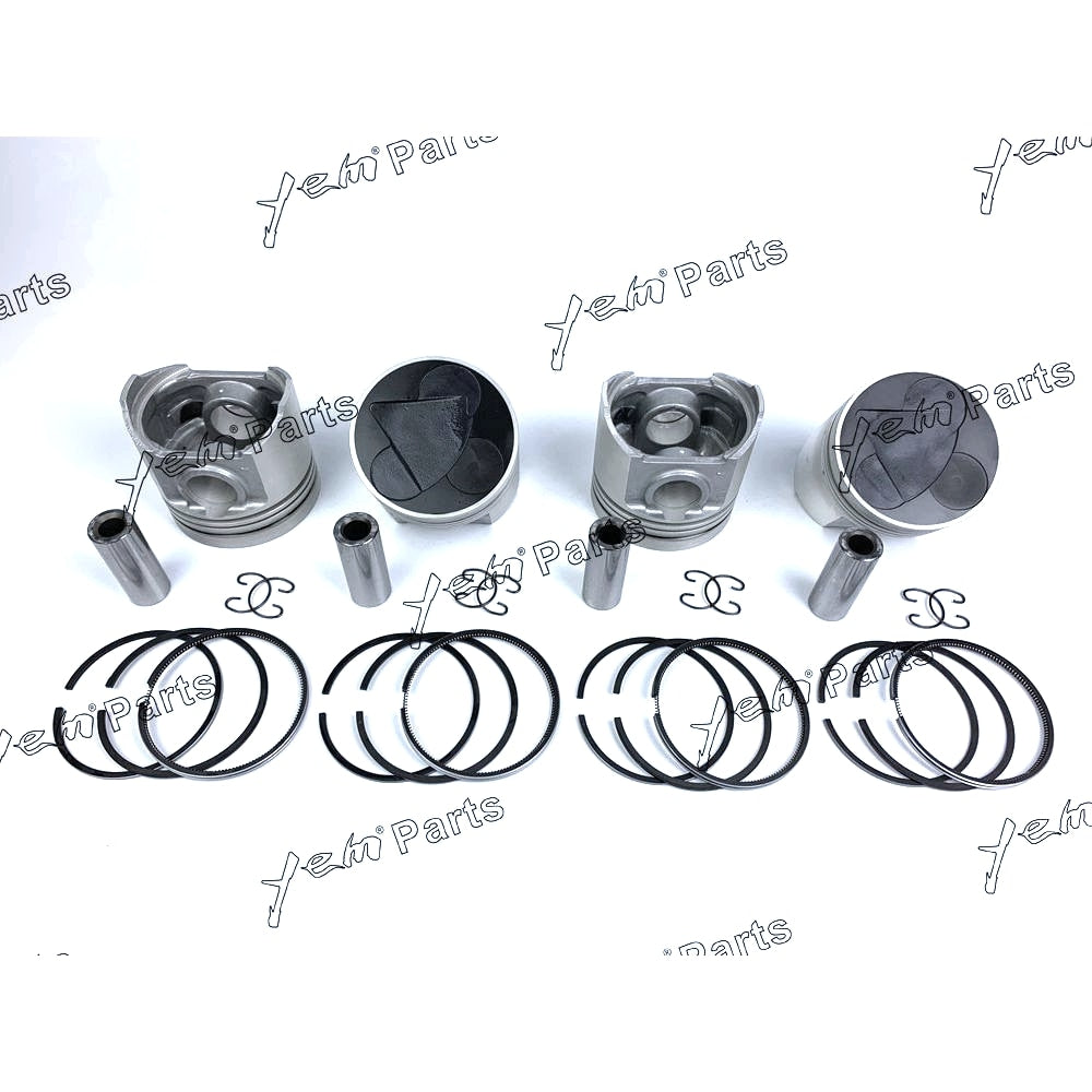 YEM Engine Parts Piston + Ring Kit Set STD 98mm For Kubota V3300 (1C011-21110) x4 PCS Engine Parts For Kubota