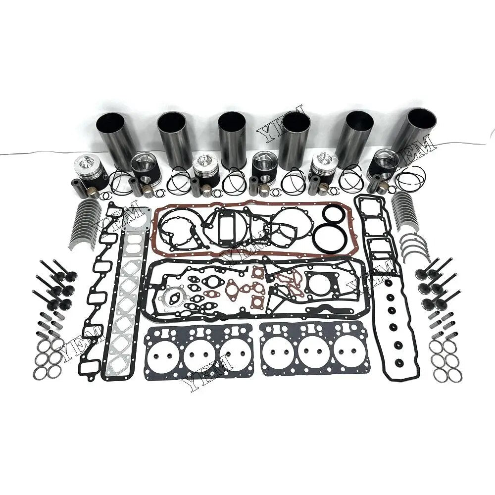 For Doosan excavator engine DE12T Engine Cylinder Liner Kit With Full Gasket Kit Engine Bearings Set Valves YEMPARTS