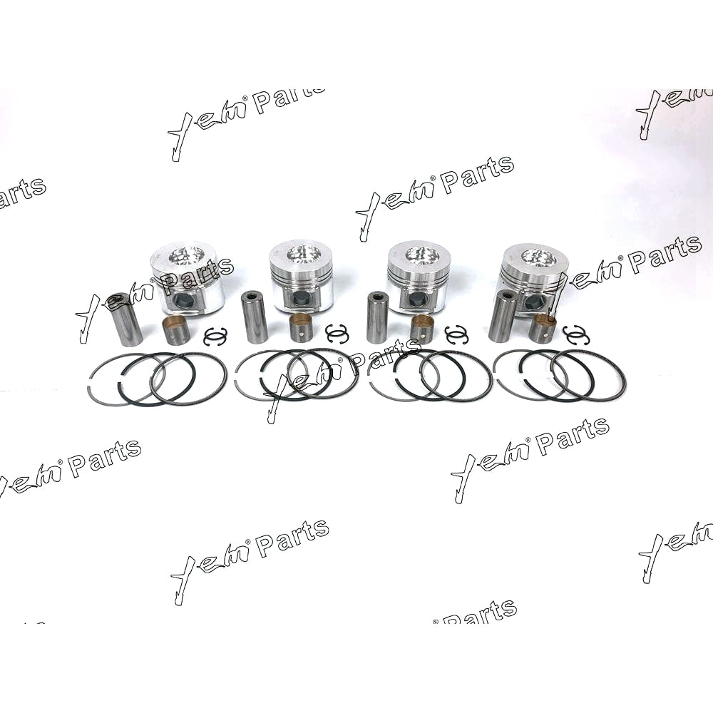 YEM Engine Parts 4 PCS Piston (Clip & Pin) &Rings Fit For Cummins B3.3 Engine Forklift Excavator For Cummins