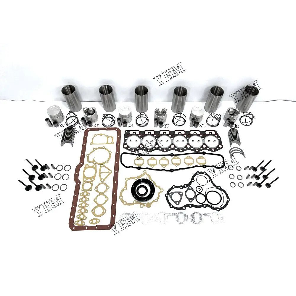 For Mitsubishi excavator engine 6DR5 Engine Cylinder Liner Kit With Full Gasket Kit Engine Bearings Set Valves YEMPARTS