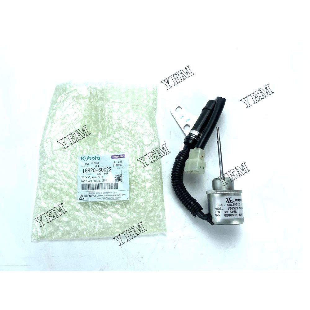 YEM Z482 Shutdown Solenoid 1G820-60022 Kubota excavator diesel engine Gehlmax MB 048 excavator YEMPARTS