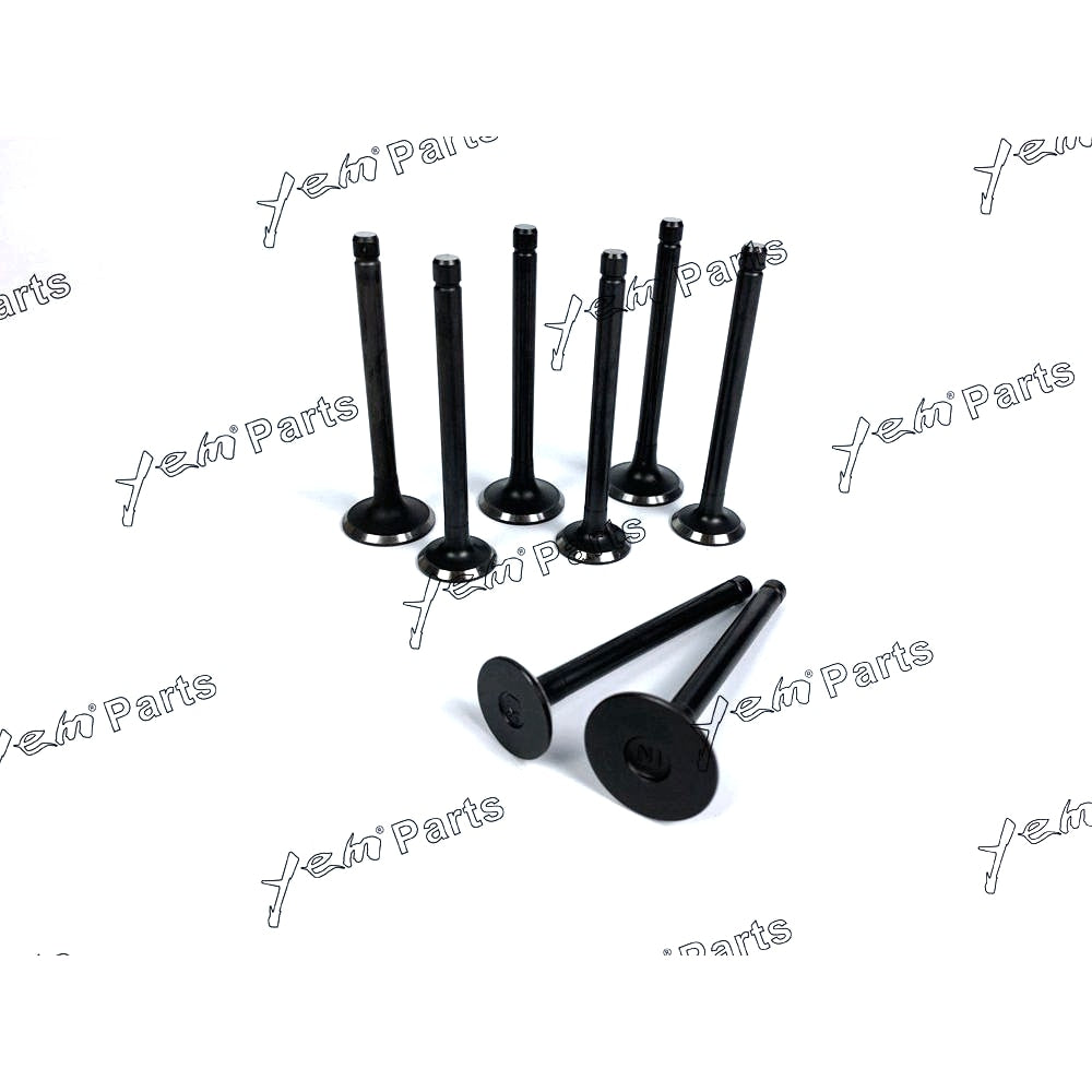 YEM Engine Parts Engine Valve Set For Kubota V1702 / V1902 - Intake x4 + Exhaust x4 Engine Parts For Kubota