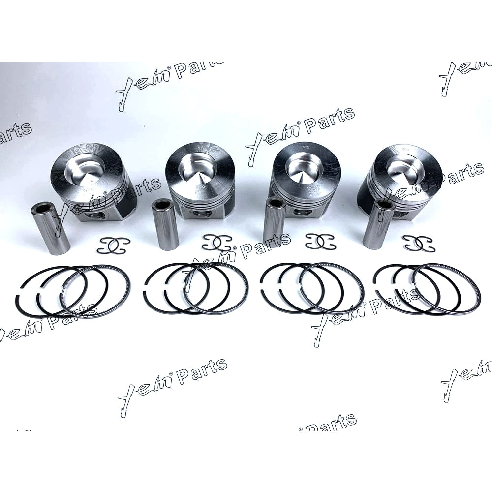 YEM Engine Parts 4 PCS For Kubota V2403 V2403-M V2203 STD Piston ( Clip & Pin ) 1G796-2111 with Rings For Kubota