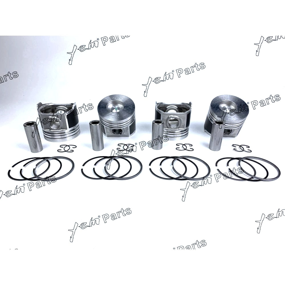 YEM Engine Parts Piston + Ring Kit STD 87mm For Kubota V2203M (1G813-21110 ) x4 PCS Engine Parts For Kubota