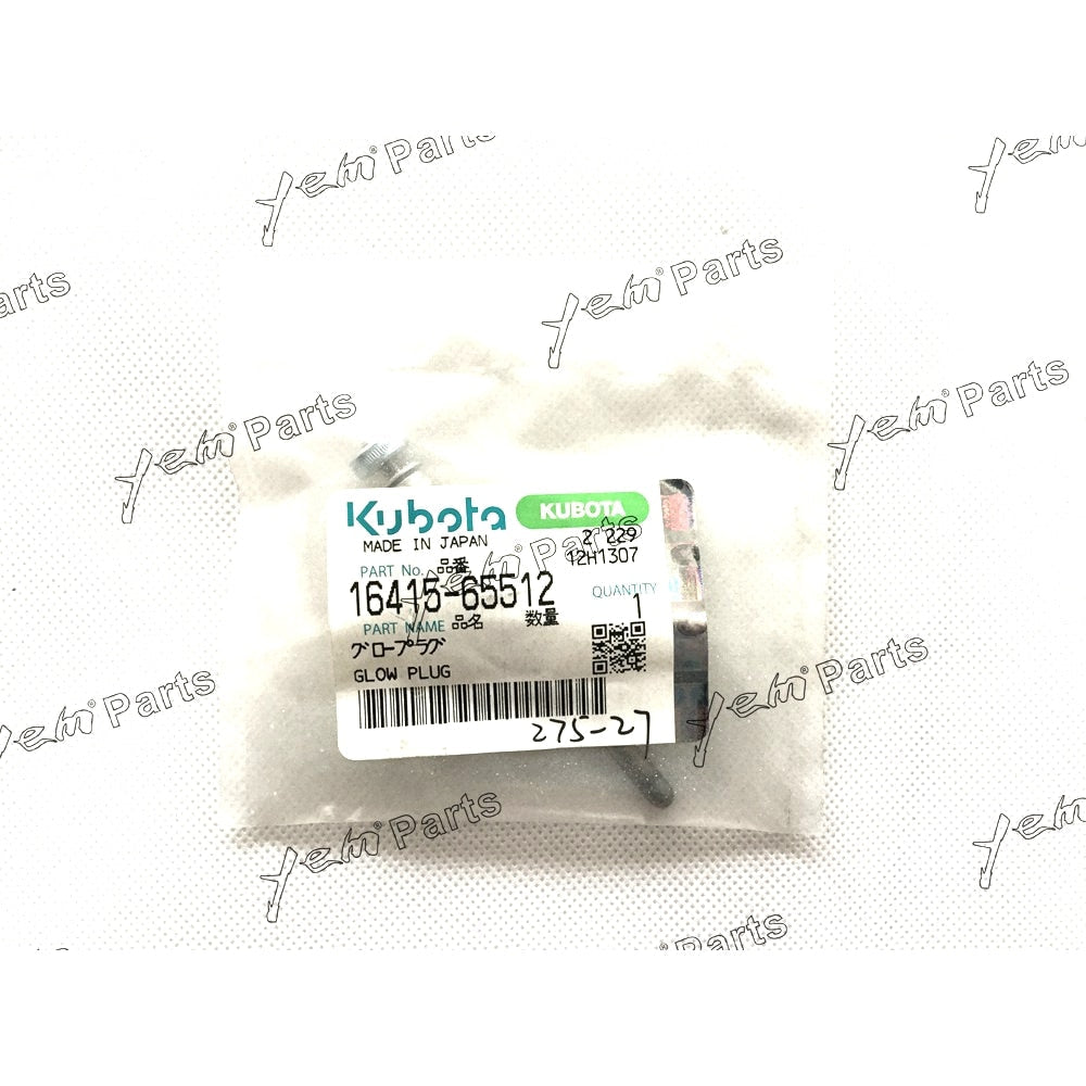 YEM Engine Parts Glow Plug Heater For Kubota 16415-65512 16415-65510 V3300 V3600 V3800 For Kubota