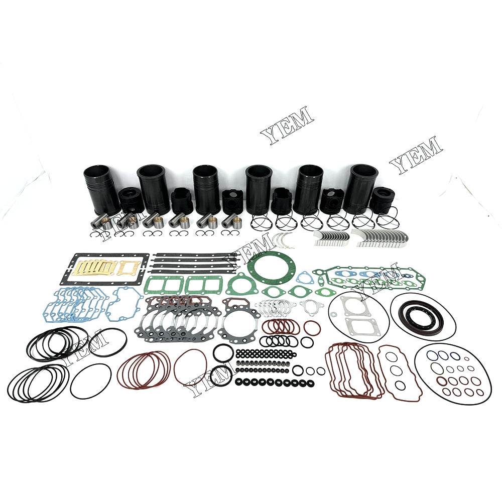 Fast Shipping 6PCS 6D125 Overhaul Rebuild Kit With Gasket Set Bearing 6151-31-2710 For Komatsu engine spare parts YEMPARTS