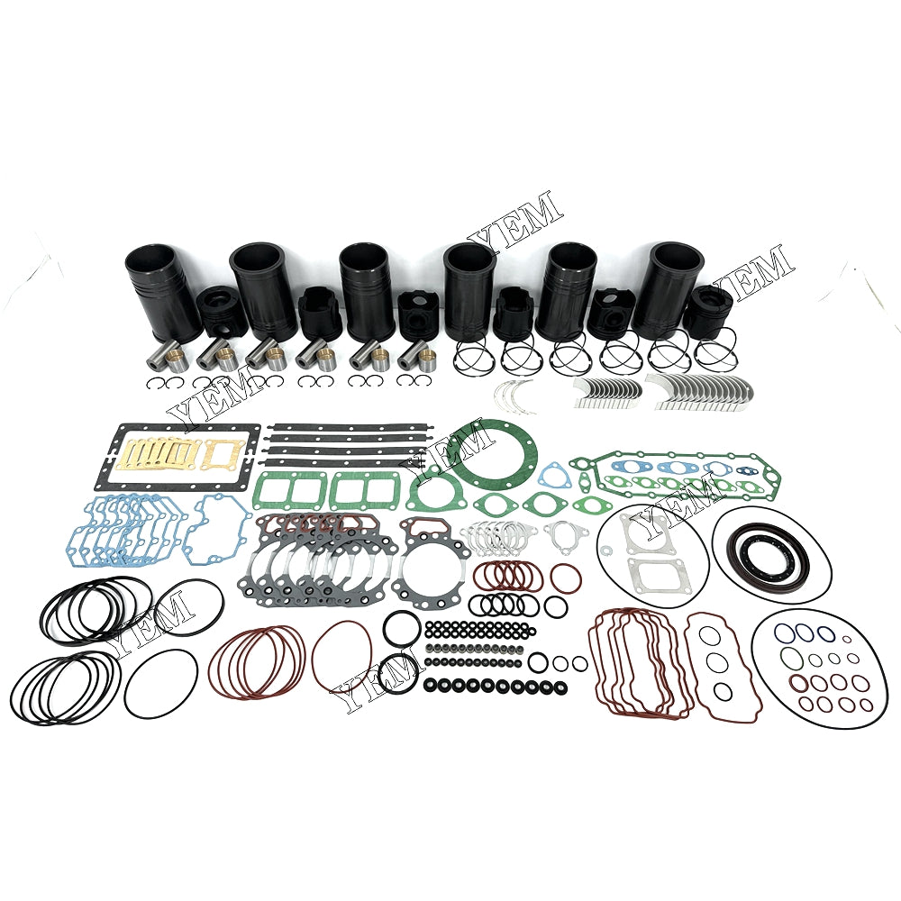 Fast Shipping 6PCS 6D125 Overhaul Rebuild Kit With Gasket Set Bearing 6151-31-2710 For Komatsu engine spare parts YEMPARTS
