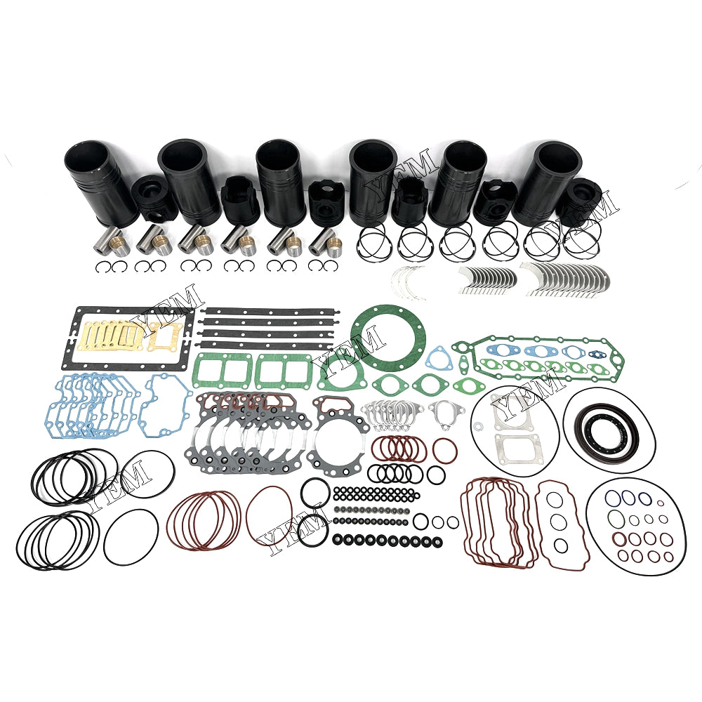 Fast Shipping 6PCS 6D125 Overhaul Rebuild Kit With Gasket Set Bearing 6151-31-2710 For Komatsu engine spare parts YEMPARTS
