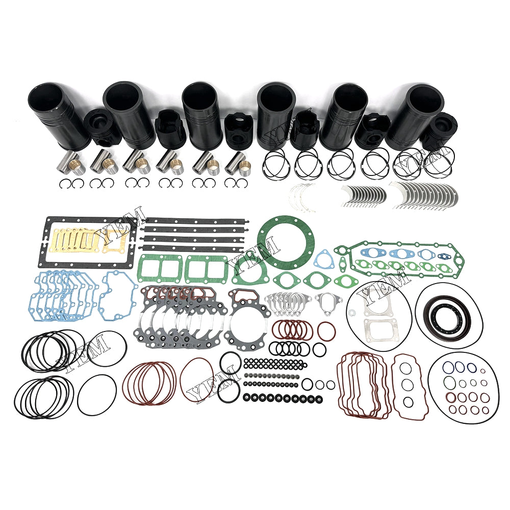 Fast Shipping 6PCS 6D125 Overhaul Rebuild Kit With Gasket Set Bearing 6151-31-2710 For Komatsu engine spare parts YEMPARTS