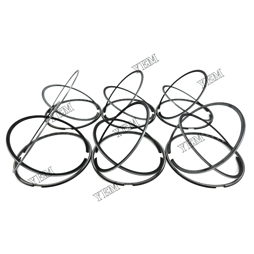 Fast Shipping 6PCS 6D125 Piston Rings Set STD For Komatsu engine spare parts YEMPARTS
