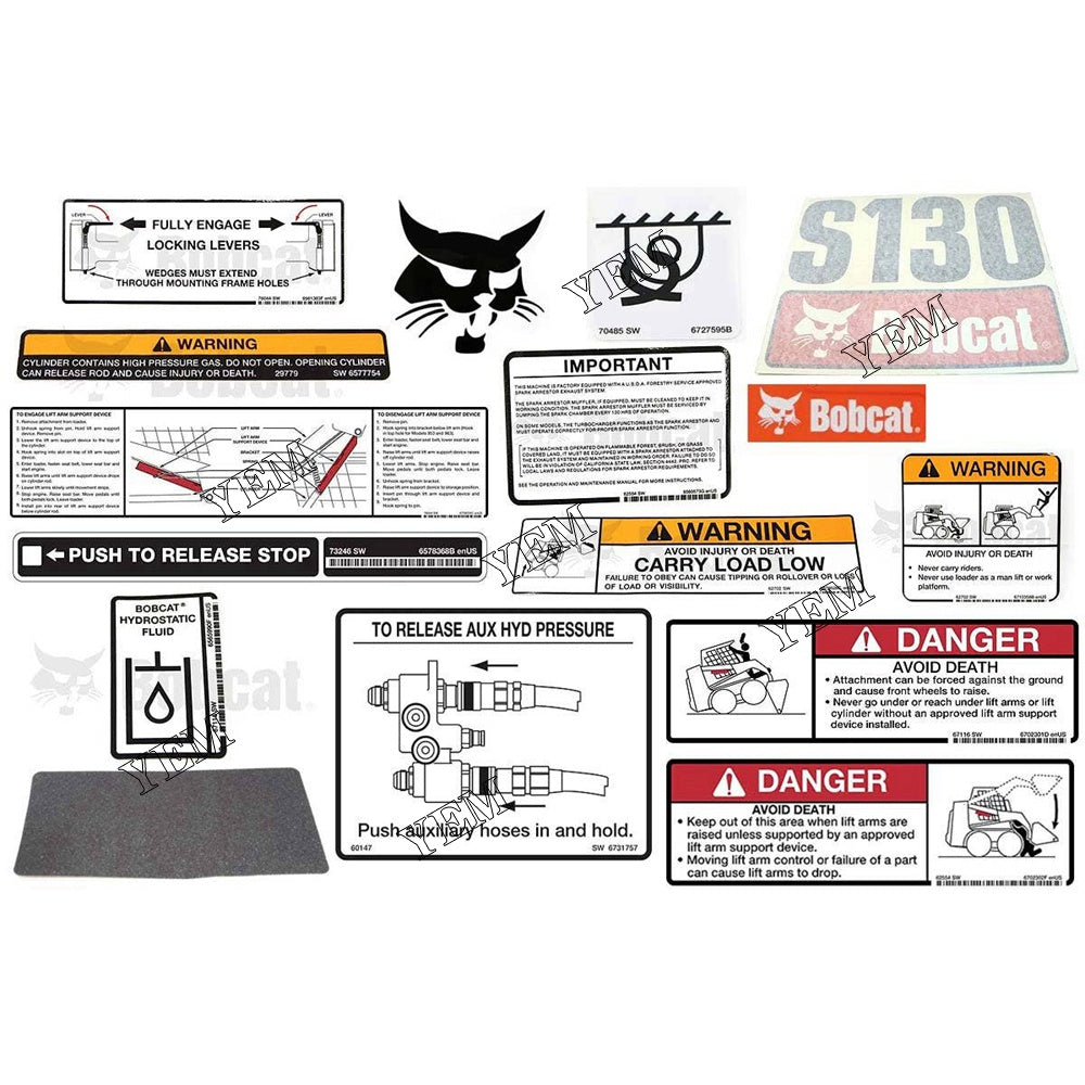 6904993 S130 Model Internal and External Decal Kit For Bobcat Loaders engine parts YEMPARTS